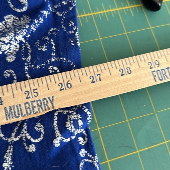 Women's Blue Silver Metallic Long Sleeve Pullover Turtle Neck Top sz 3X - Picture 6 of 6